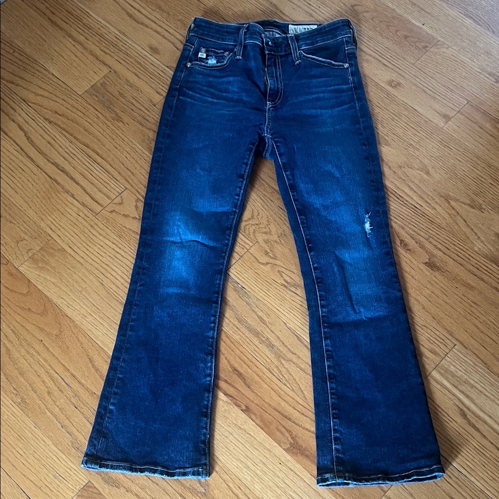 AG high rise Farrah Boo Crop Women's Blue Jeans 25 EUC